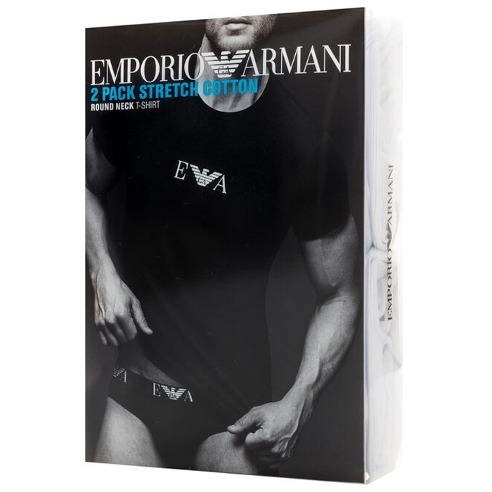Armani T-shirts 2-pack wit Monogram verpakking