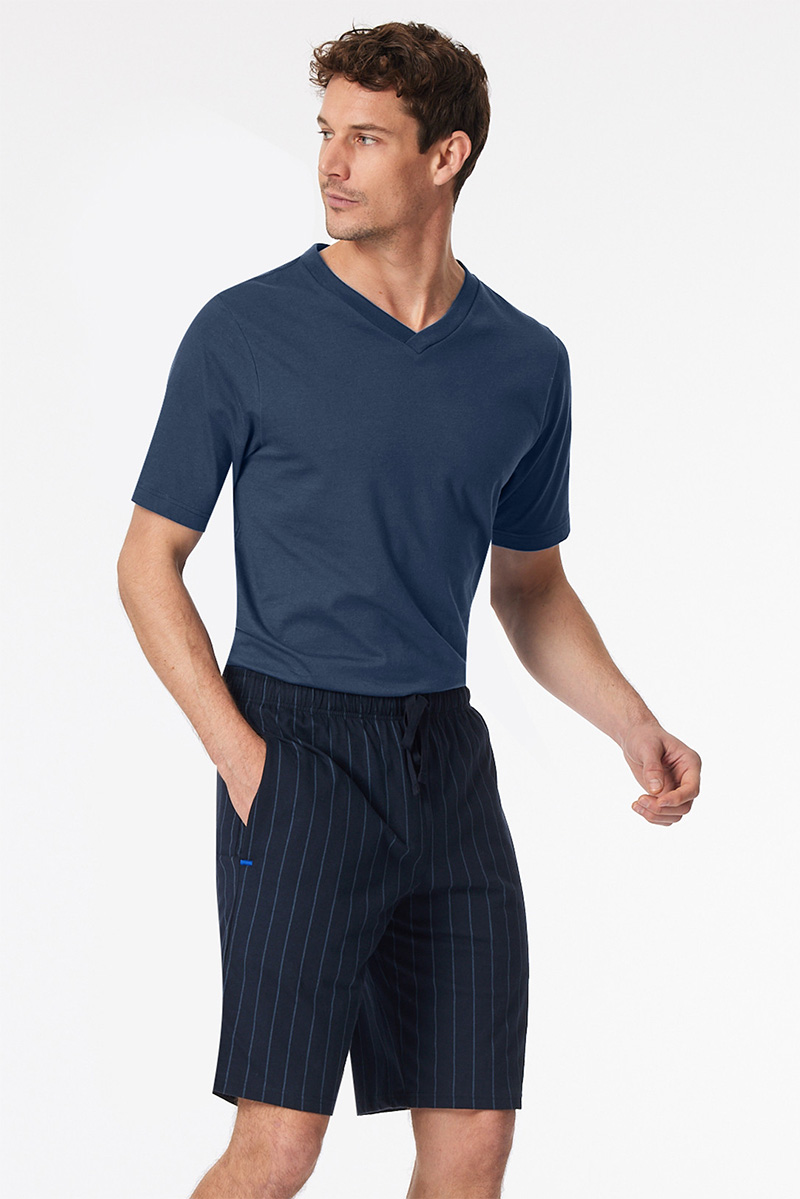 Schiesser Pyjamabroek kort model blauw