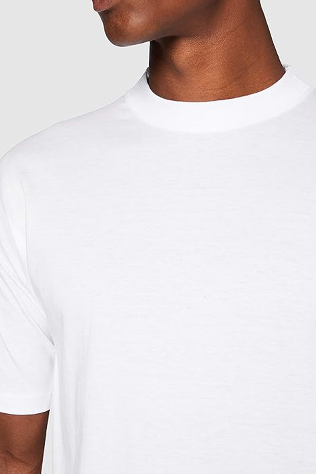 Hom T-shirt Harro met hoge boord wit