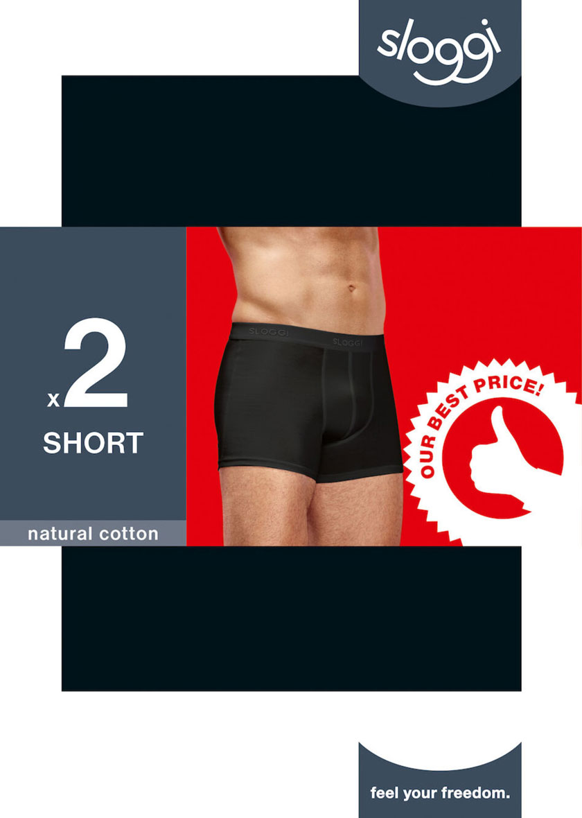 Sloggi boxershorts 24/7 zwart verpakking