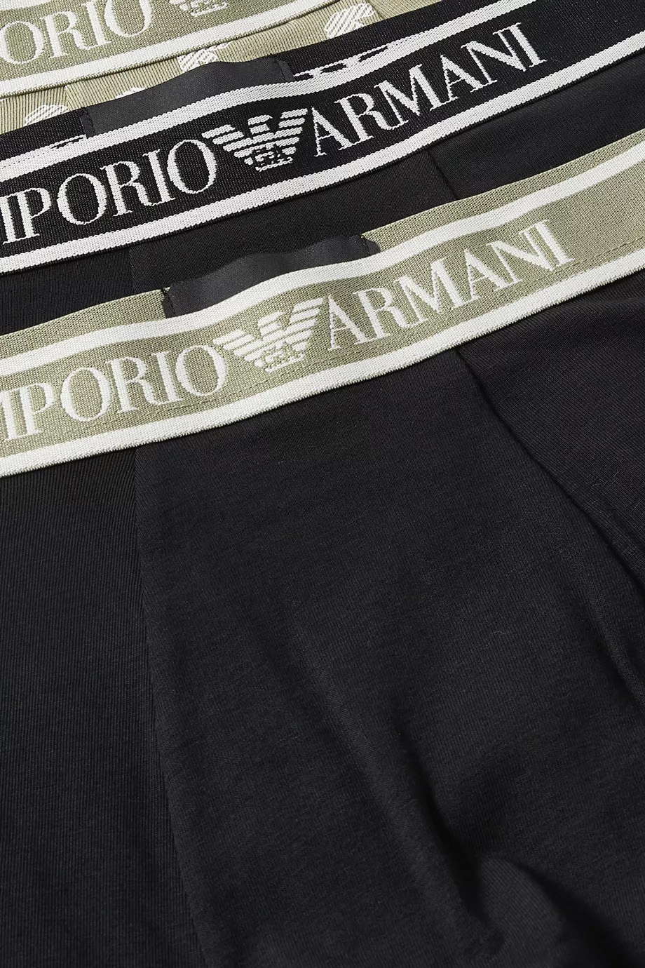 Armani boxershort 3-pack groen - zwart met logo print