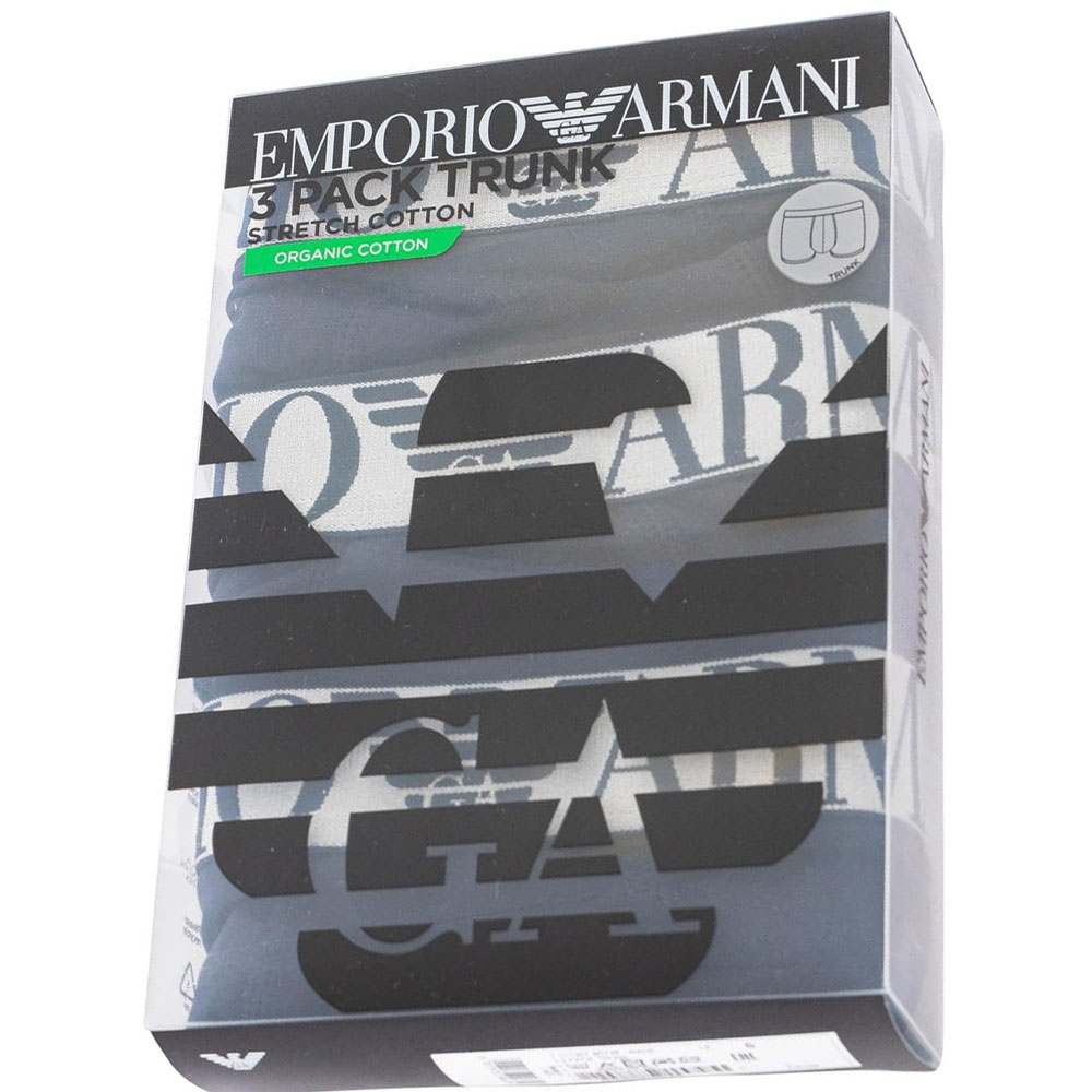 Armani 3-pack Boxershorts-Trunk blauw