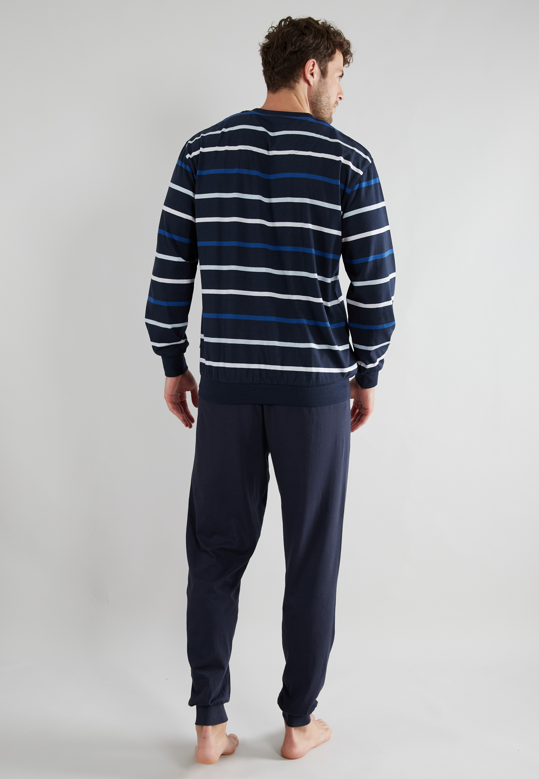 Gotzburg pyjama klima activ met boorden blauw 