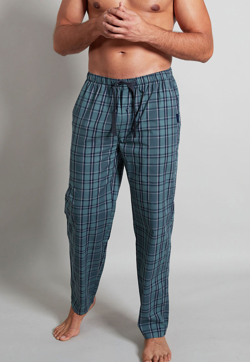Gotzburg Pyjamabroek  blauw groene ruit  