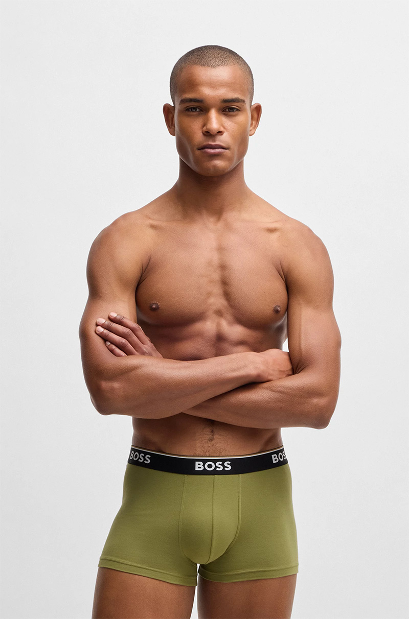 Hugo Boss Power boxershort - trunk 3-pack groen - beige