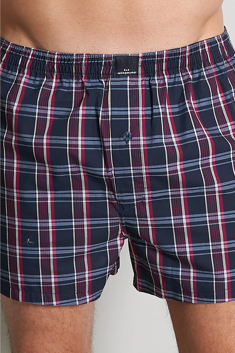 Gotzburg Boxers Clubhouse 2-pack geruit rood-blauw