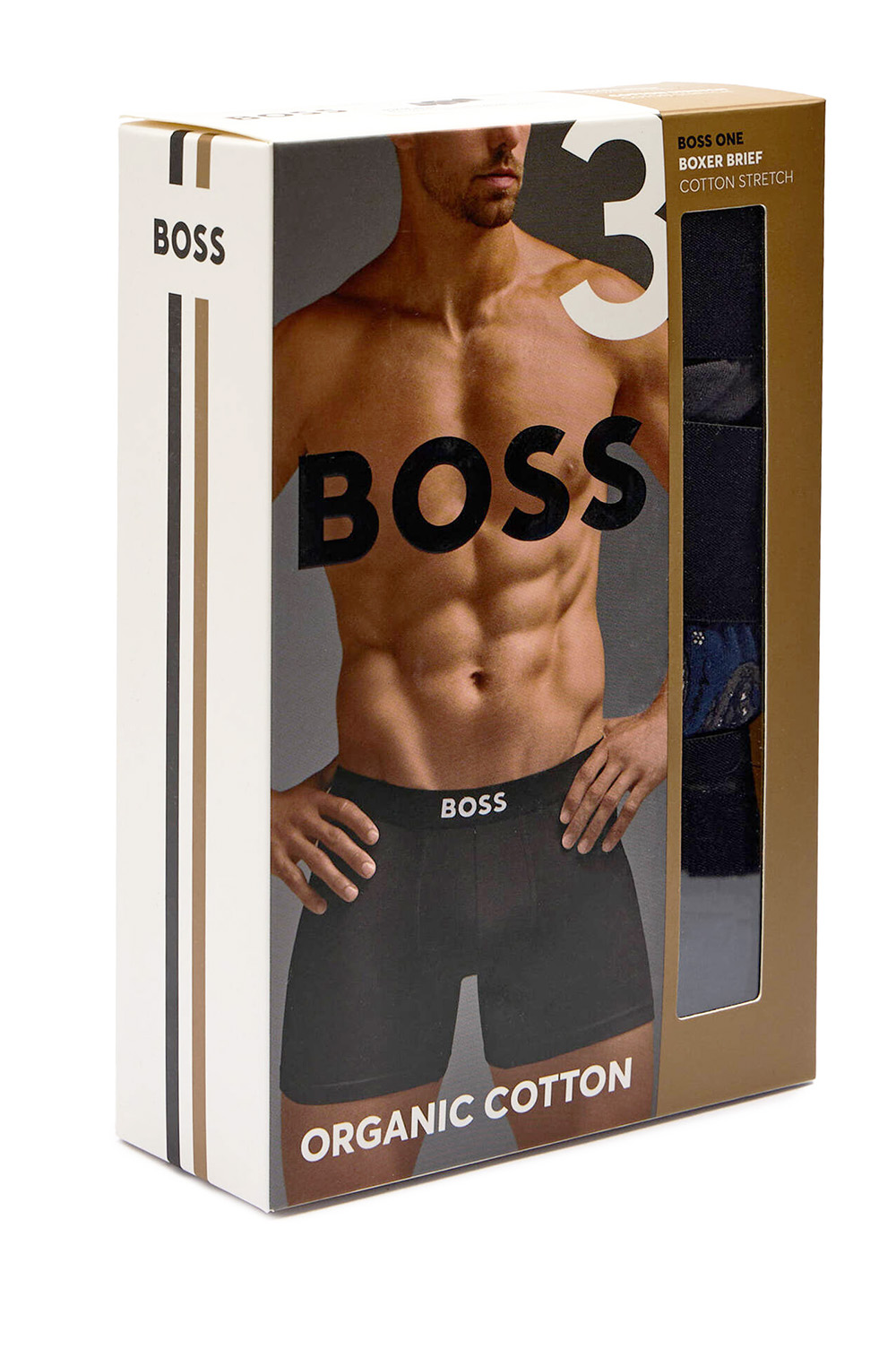 Boss ONE boxershorts blauw-grijs-print