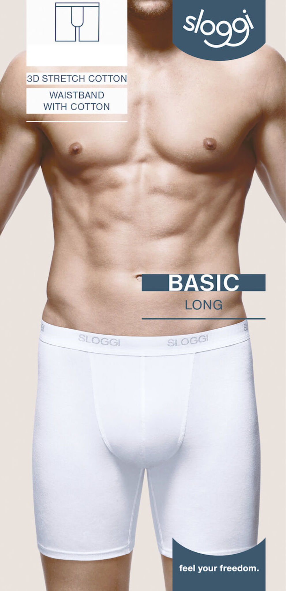 Sloggi short Basic long voorkant zwart verpakking