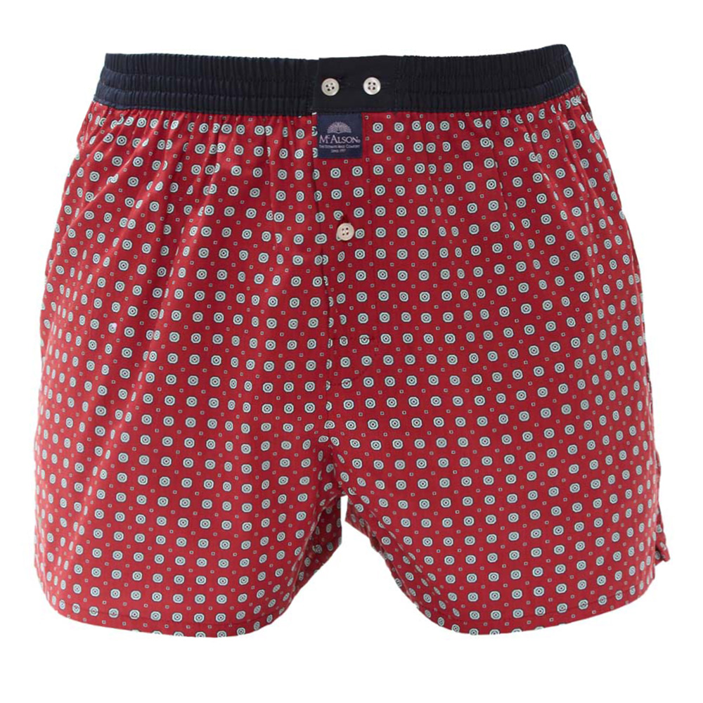 Mc Alson boxer bordeaux met print