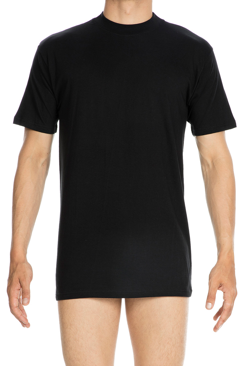 Hom T-shirt Harro met hoge boord zwart