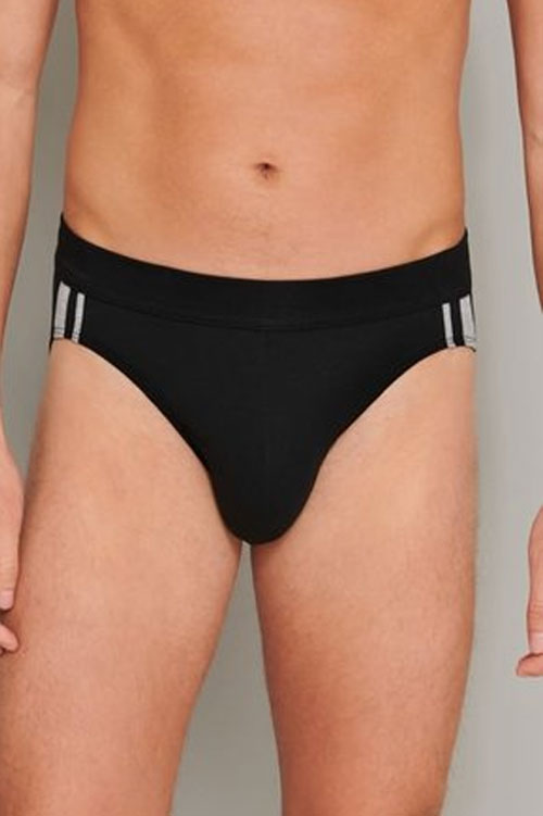 Schiesser Rio slips 95/5 met zachte band zwart 3-pack