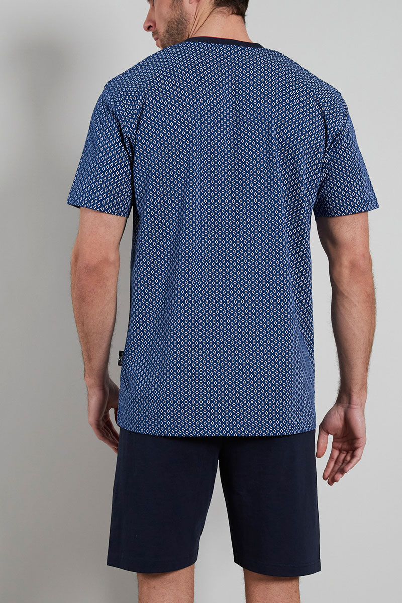 Gotzburg Shortama Manhattan blauw V-hals 