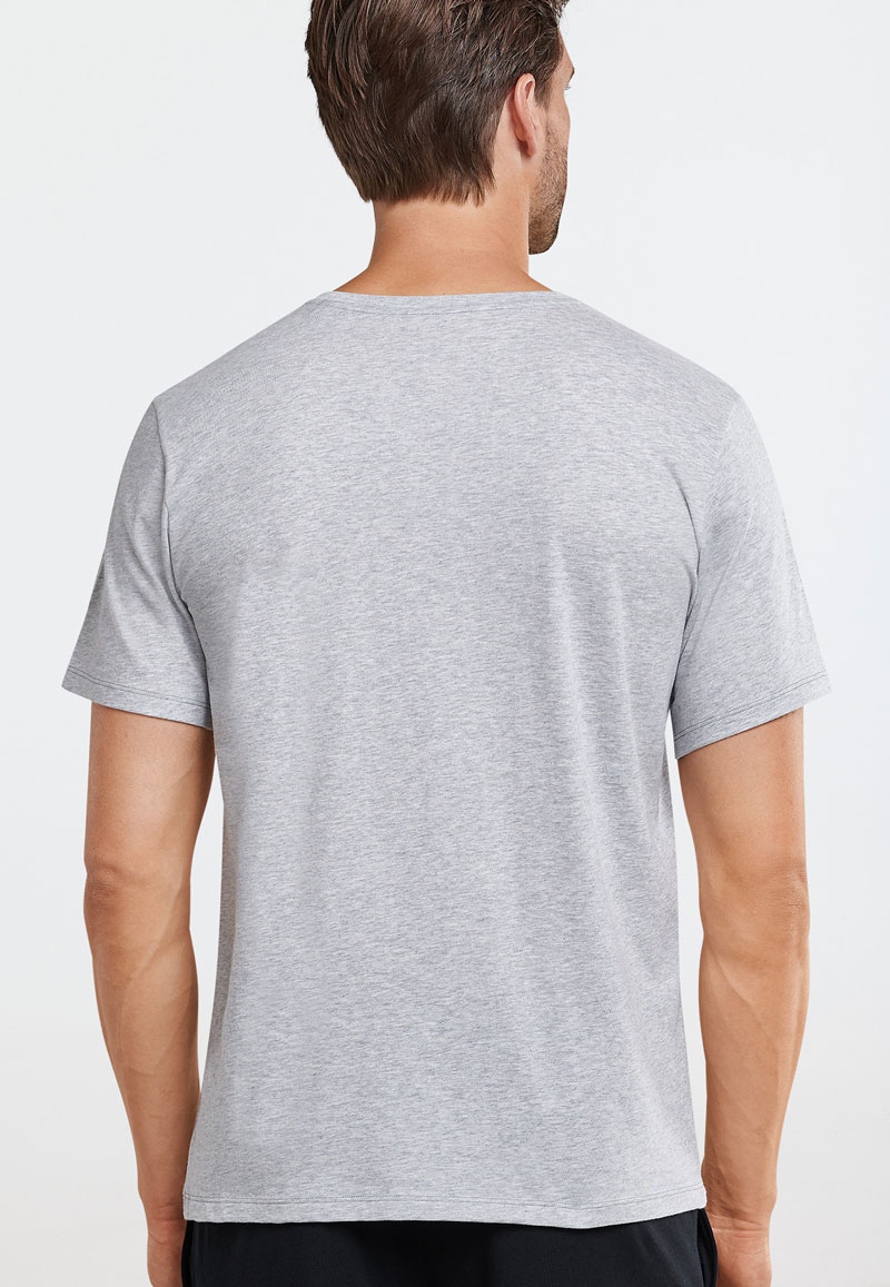 Schiesser pyjamashirt met V-hals grijs 