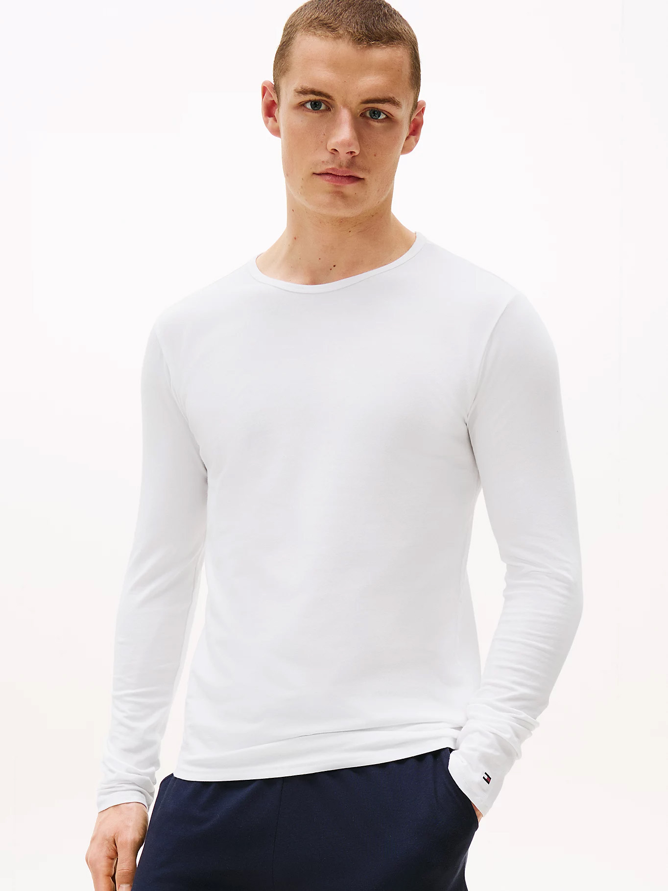 Tommy Hilfiger 3-pack T-shirts lange mouw wit 