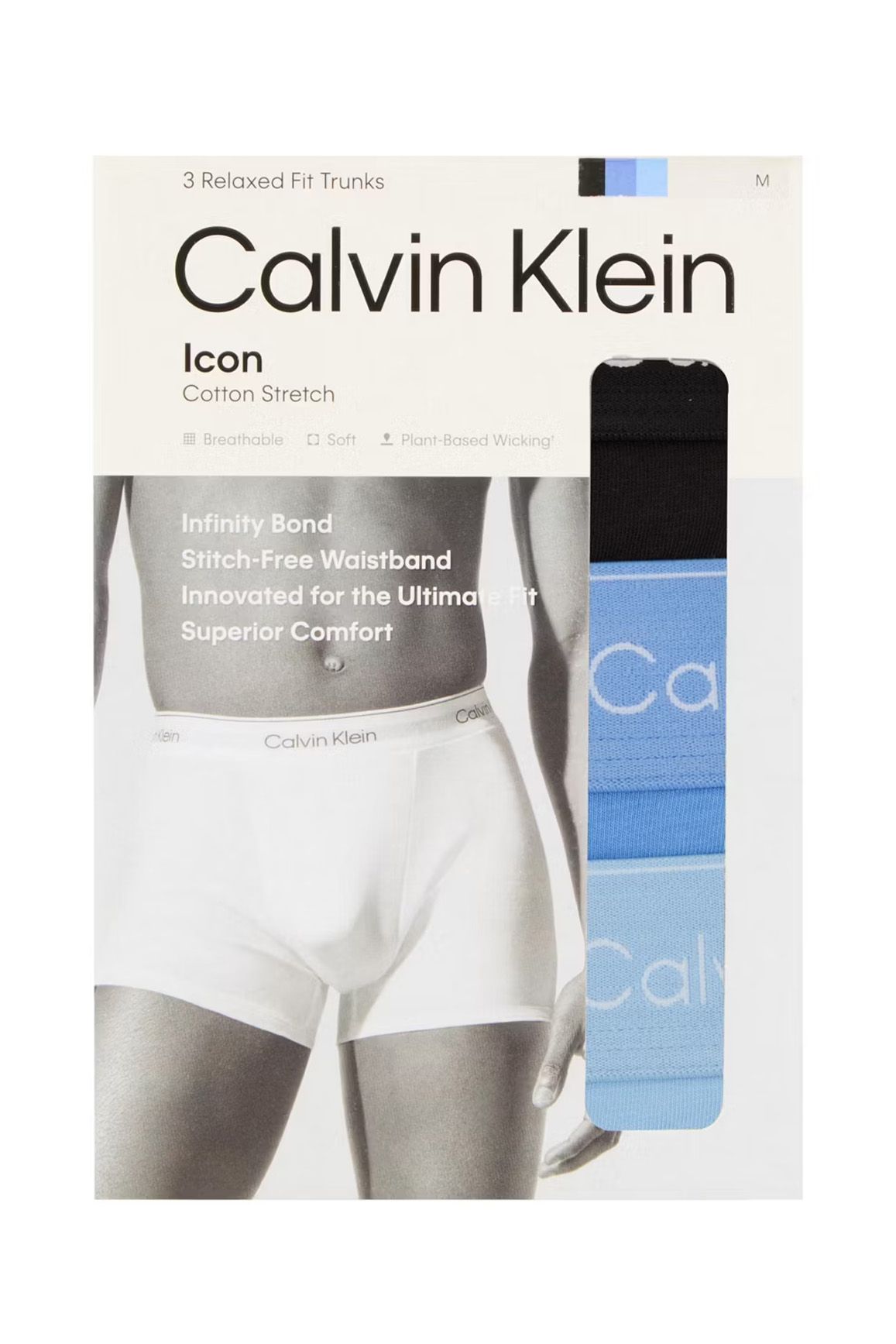 Calvin Klein Icon short - trunk  blue-zwart 3-pack  
