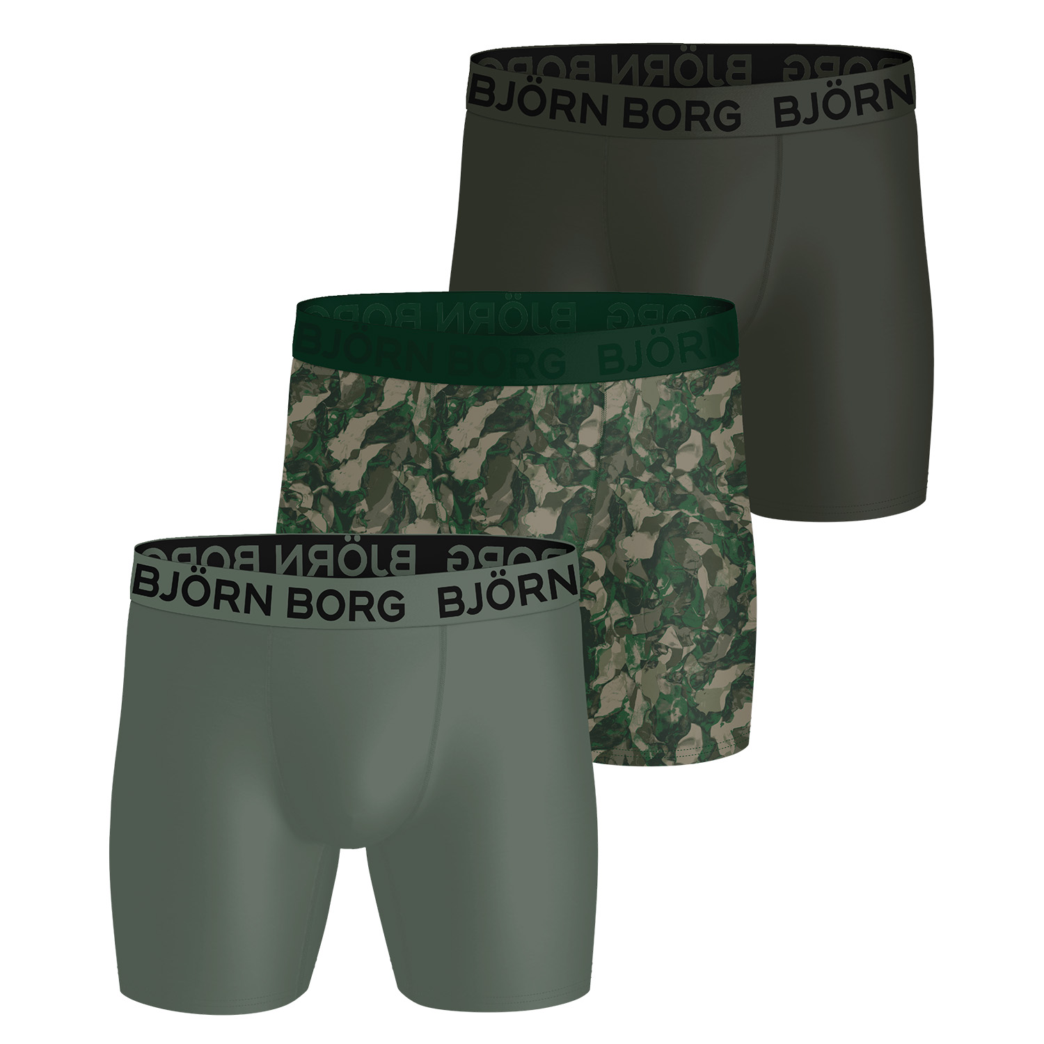 Bjorn Borg Sport microfiber boxershorts 3-pack groen