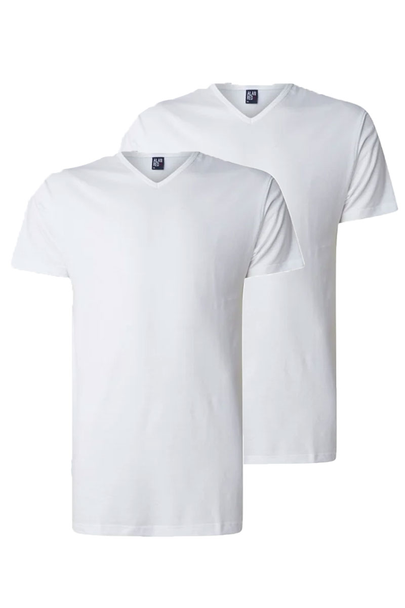 Alan Red T-shirts Vermont 2-pack wit