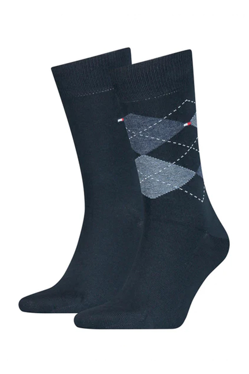Tommy Hilfiger sokken 2-paar ruit blauw