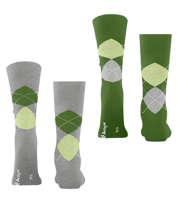 Everyday Argyle heren sokken 2-paar groen-grijs