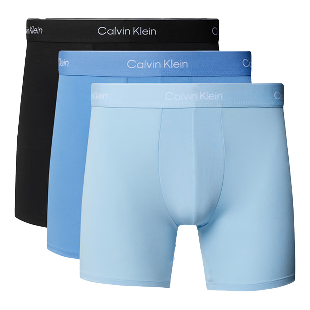 Calvin Klein Icon Boxershort lang blue-zwart 3-pack  