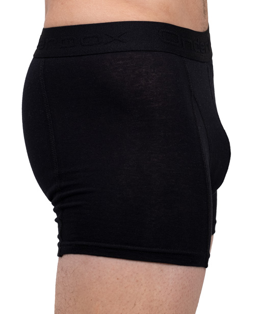 Onderbox zwarte boxershort zijkant