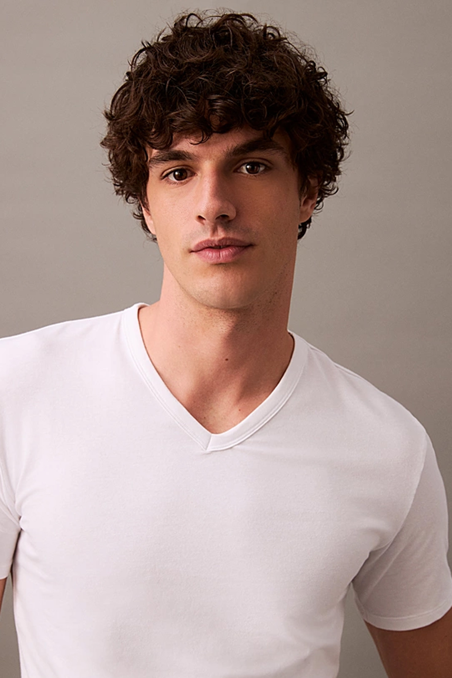 Calvin Klein T-shirts V-hals cotton stretch wit 3-pack 